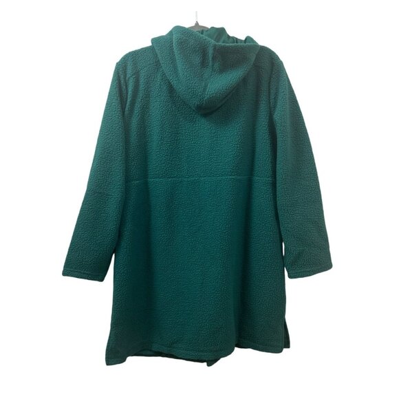 Muk Luks Womens Green Teddy Bear Sherpa Hooded Zip Up Jacket XL - Picture 3 of 8